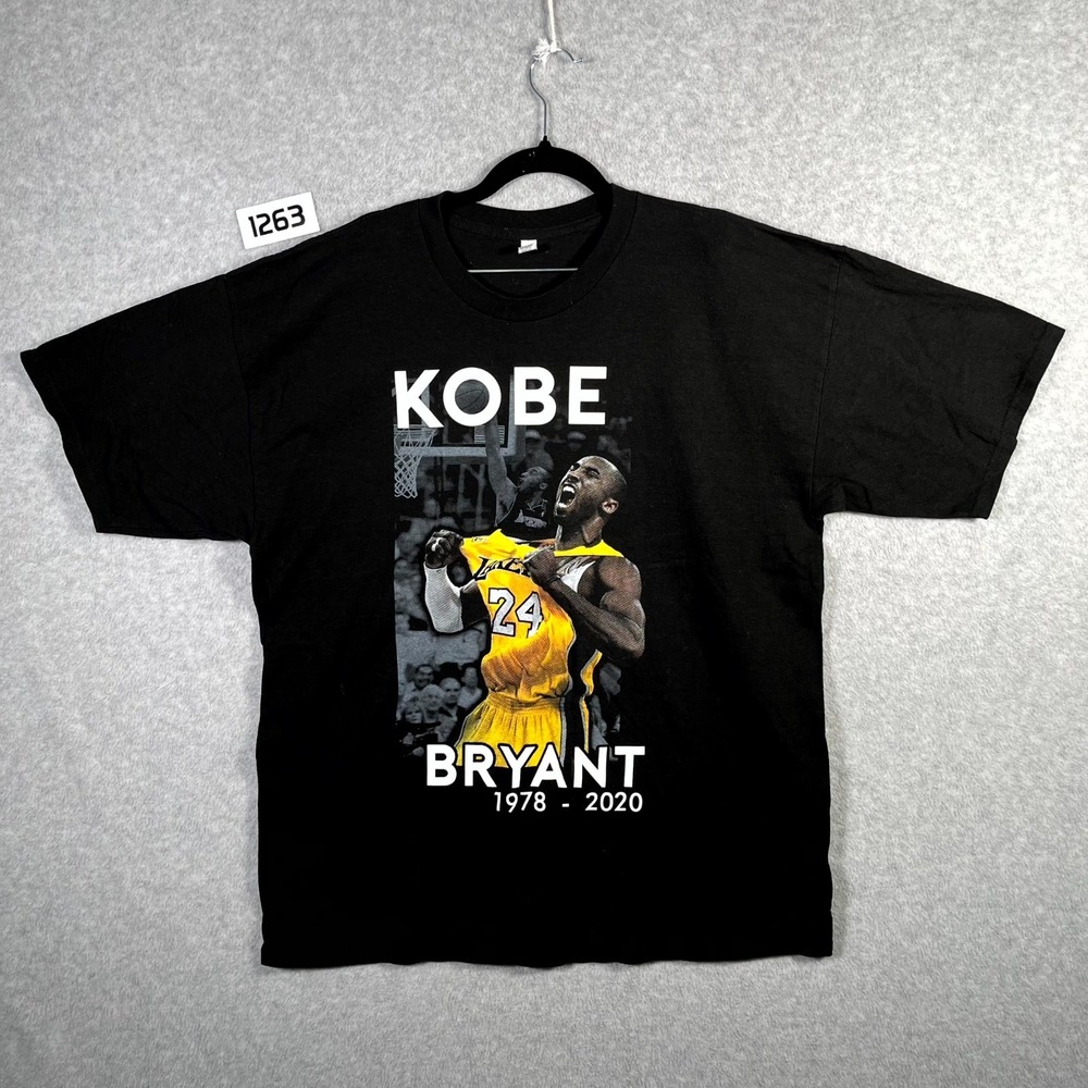 Los Angeles Lakers Kobe Bryant Mamba 4 Life 24/8 T Shirt Men XL Black Tee Styled